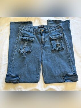 Between Us Y2K Blue Cargo Jeans Size 15